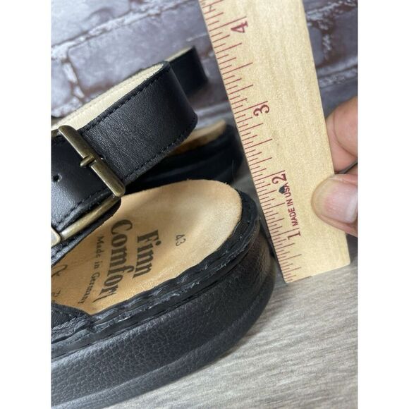 Finn Comfort Sylt Black Leather Triple Strap Wedge Sandals Men’s Sz 43EU/10M US - Picture 7 of 16